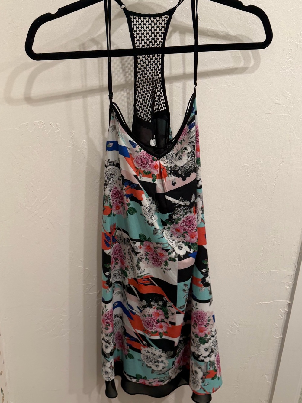 Heartloom Multicolor Floral Stripe Racerback Slip Cami